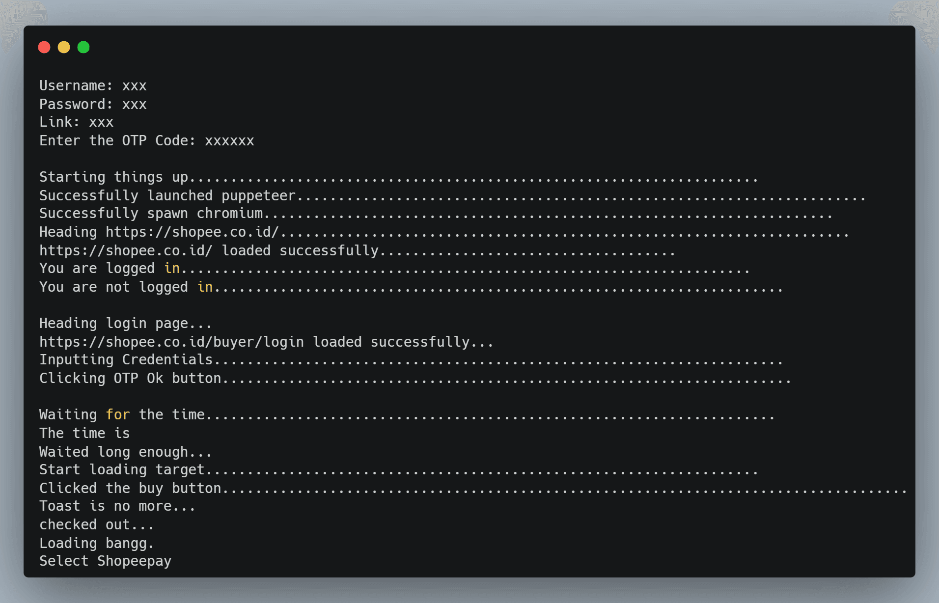Shopee Flashsale BOT